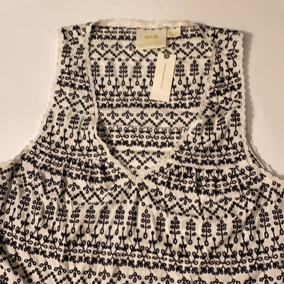 Maeve Cammie peplum top white & black eyelet XS NWT fairy dainty - Picture 6 of 12